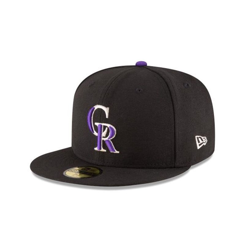 MLB Colorado Rockies Authentic Collection 59Fifty Fitted (UJA6781) - Black New Era Caps